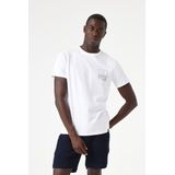 T-shirt - Effen - Jersey - Kwartmouw - Normale Pasvorm