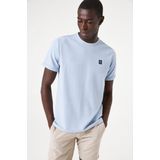 GARCIA T-shirt - Blauw - Korte Mouw - Katoen en Recycled Polyester