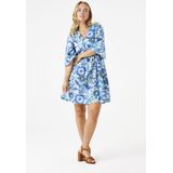 GARCIA Jurk - Blauw - Katoen - Allover Print