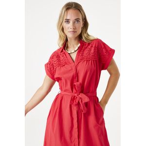Garcia - Zomerjurk - Rood - Katoen - Broderie