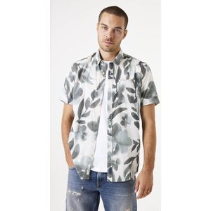 GARCIA Overhemd - Wit - Korte Mouw - 100% Katoen - All Over Print