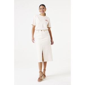 GARCIA - Midi Rok - Wit - Denim - 5-Pocket - High Waist