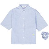 Garcia - Overhemdblouse - Kleur Chambray Blue - Korte Mouwen - Strepenpatroon