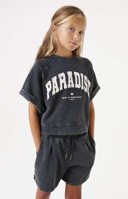 GARCIA Meisjes Shorts - Gray - Joggershort - 100% Katoen