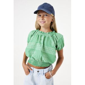 GARCIA Meisjes Overhemd - Groen met Allover Print