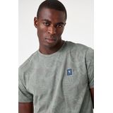 GARCIA - T-shirt - Groen - Katoen en Linnenmix - Met Borstzakje