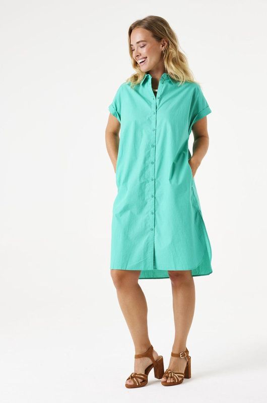 Garcia - Jurk - Groen - Katoen