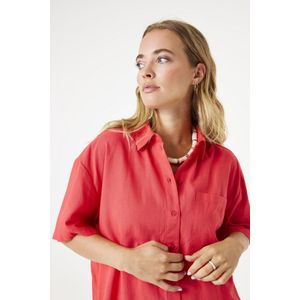 GARCIA - Overhemd - Rood - Crêpe - 3/4 Mouwen - Relaxed Fit