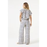 GARCIA E50314 Broek - Wit - Relaxed Fit - Allover Print - 88% Viscose