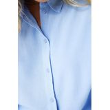 GARCIA - Halflange Blouse - Blauw - Viscose en Linnenmix