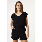 GARCIA - Shorts - Zwart - Lyocell en Polyester - High Waist