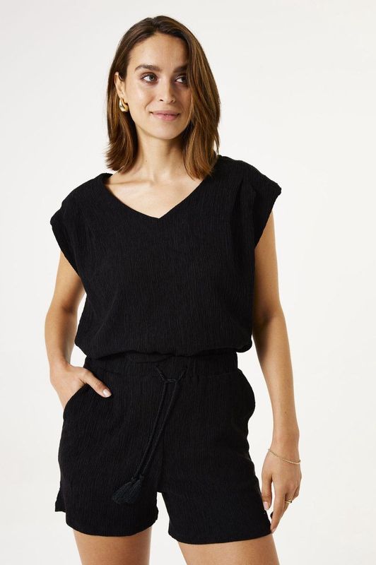 GARCIA - Shorts - Zwart - Lyocell en Polyester - High Waist