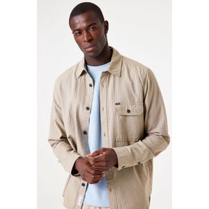 GARCIA - Herringbone Overshirt - Bruin - Katoen en Linnenmix