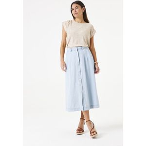 GARCIA - Rok - Blauw - Denim - Drukknoopsluiting - Regular Fit