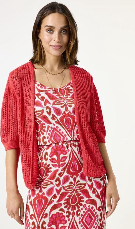 GARCIA - Vest - Rood - 55% Katoen - Openvallend met Pofmouwen