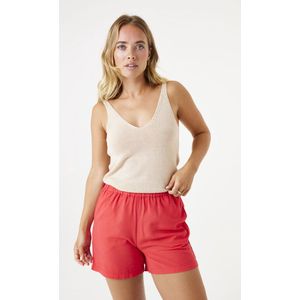 GARCIA - Dames Short - Rood - Viscose en Linnenmix - Elastische Tailleband