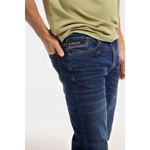 Pilot - ALPHA - Jeans - Blauw - Katoen - Tapered Fit