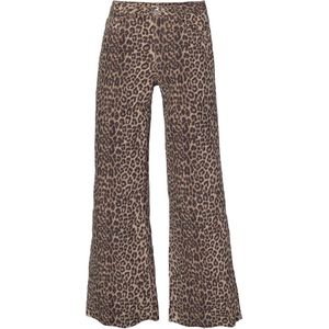 GARCIA GE40408 - Broek - Bruin - Katoen/Elastaan - Wijde Pijpen met Luipaard Print