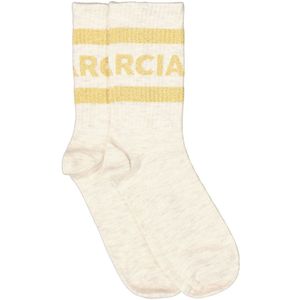 GARCIA - Enkelsokken - Wit - Katoen met Gekleurde Strepen en Glitter