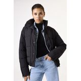 GARCIA - Cropped Pufferjas - Zwart - Dames - Waterafstotend