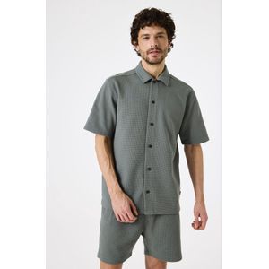 GARCIA Heren Overhemd - Groen - Korte Mouw - Katoenmix - Relaxed Fit