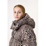 GARCIA - Gewatteerde Pufferjas - Bruin - Met Allover Luipaardprint