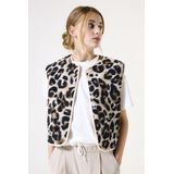 GARCIA - Gilet - Bruin - Leopardprint - 100% Gerecycled Polyester