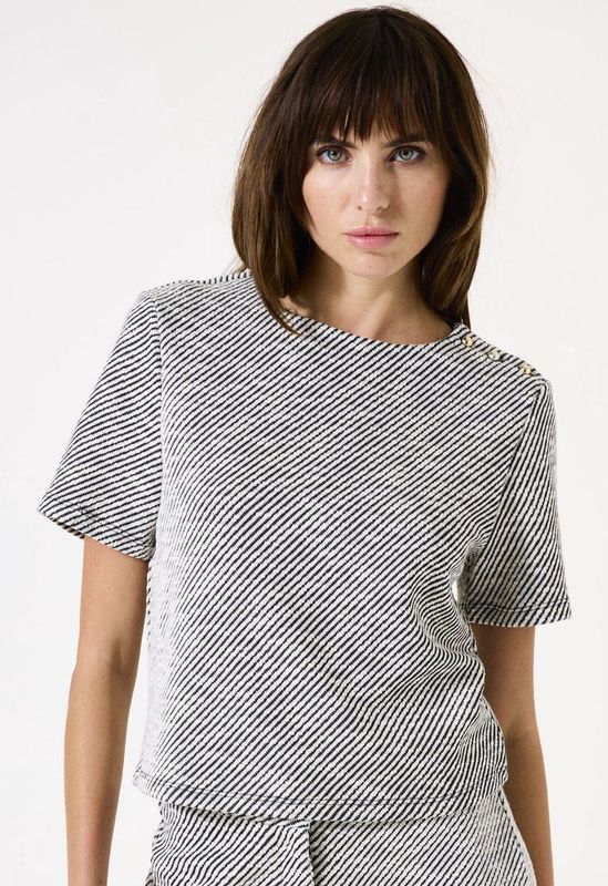 Garcia - I50260 - T-shirt - Gestippeld - Met Korte Mouwen - V-hals