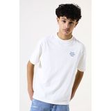 GARCIA - T-shirt - Wit - 50% Katoen 50% Gerecycled Katoen