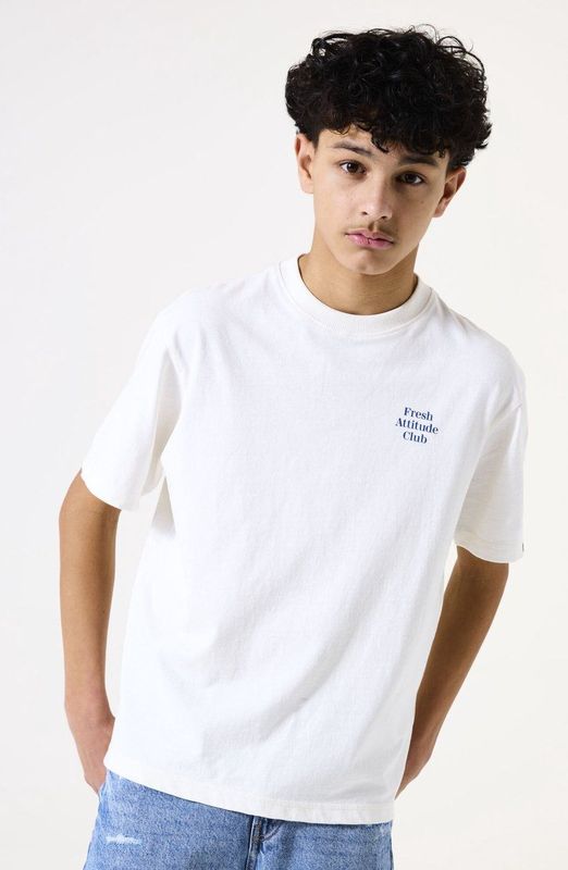 GARCIA - T-shirt - Wit - 50% Katoen 50% Gerecycled Katoen