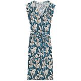 Jurk - Midi - V-hals - Korte Pofmouwen - 51% Modal - 44% Polyester - 5% Elastaan