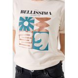 GARCIA T-shirt - Wit - Korte Mouw - V-hals - All Over Print - Regular Fit