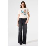 GARCIA T-shirt - Wit - Korte Mouw - V-hals - All Over Print - Regular Fit