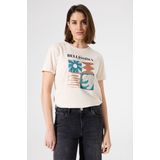 GARCIA T-shirt - Wit - Korte Mouw - V-hals - All Over Print - Regular Fit