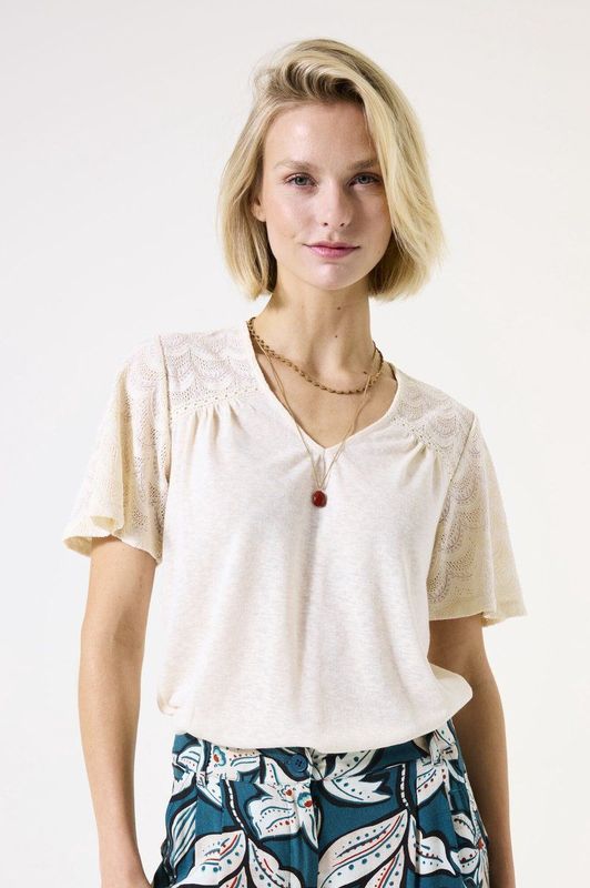 Garcia - G50203 - T-shirt - Dierenprint - Korte Mouwen - V-hals