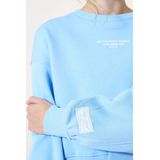 GARCIA - Meisjes Trui - Blauw - 100% Katoen - Ronde Hals, Lange Mouwen