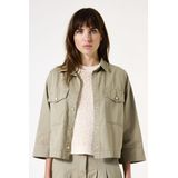 GARCIA - Cropped Jack - Groen - Katoen - Driekwart Mouwen