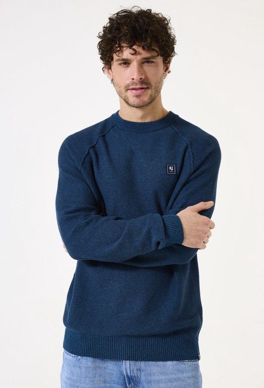GARCIA - Heren Trui - Blauw - Katoen/Recyclede Katoen