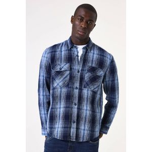 Garcia - Overhemd - Blauw - Relaxed Fit - 100% Katoen