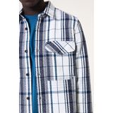 GARCIA - Overshirt - Wit - Katoen - Checkpatroon - Knoopsluiting