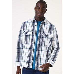GARCIA - Overshirt - Wit - Katoen - Checkpatroon - Knoopsluiting