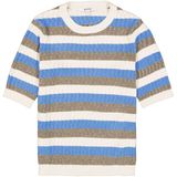 GARCIA - Gestreepte Trui - Wit - Viscose Mix