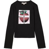 GARCIA - Longsleeve - Zwart - Met Opvallende Borstprint