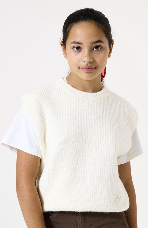 GARCIA - Gebreide Trui - Wit - Acryl, Polyester, Elastaan