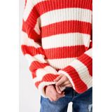 GARCIA - Sweater - Rood - Gestreept - 72% Acryl, 22% Polyester, 6% Polyamide