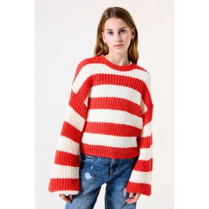 GARCIA - Sweater - Rood - Gestreept - 72% Acryl, 22% Polyester, 6% Polyamide