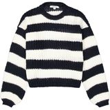 GARCIA - Meisjes Trui - Blauw - 100% Katoen - Ronde Hals, Lange Mouwen