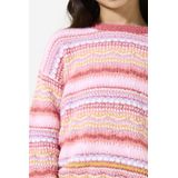GARCIA - Gebreide Trui - Roze - 65% Polyamide 35% Katoen