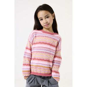 GARCIA - Gebreide Trui - Roze - 65% Polyamide 35% Katoen