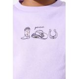 GARCIA - Sweater - Paars - Katoen/Polyester - Ronde Hals, Lange Mouwen